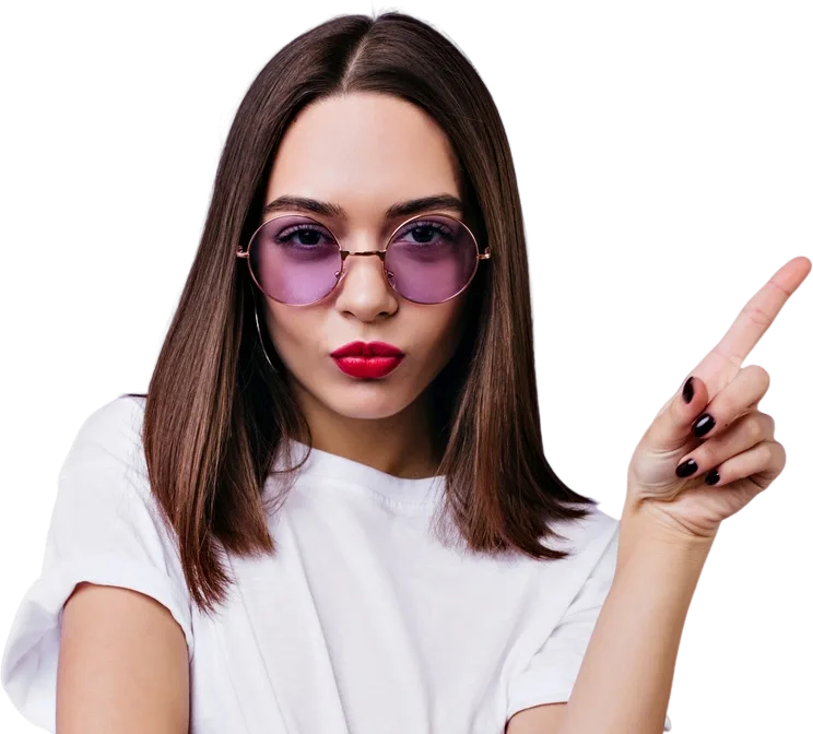 woman with black nail polish